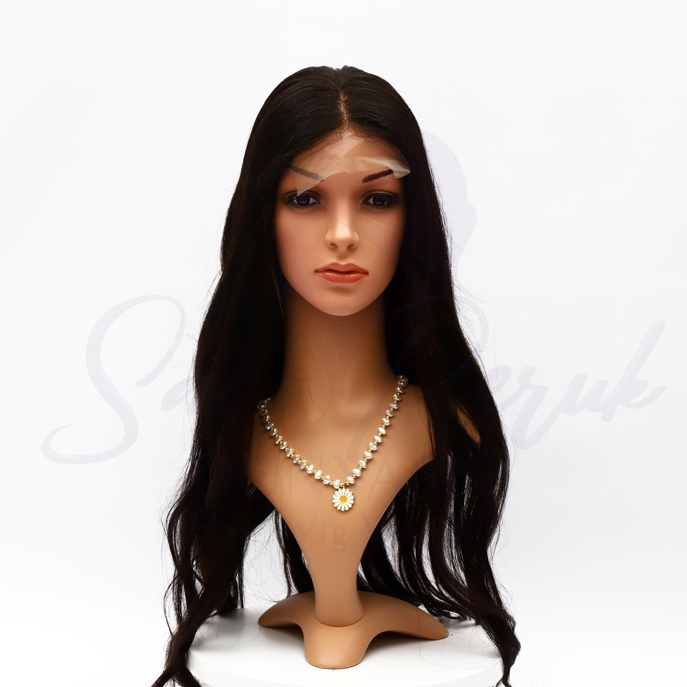 Tulle Wig Real Hair Black