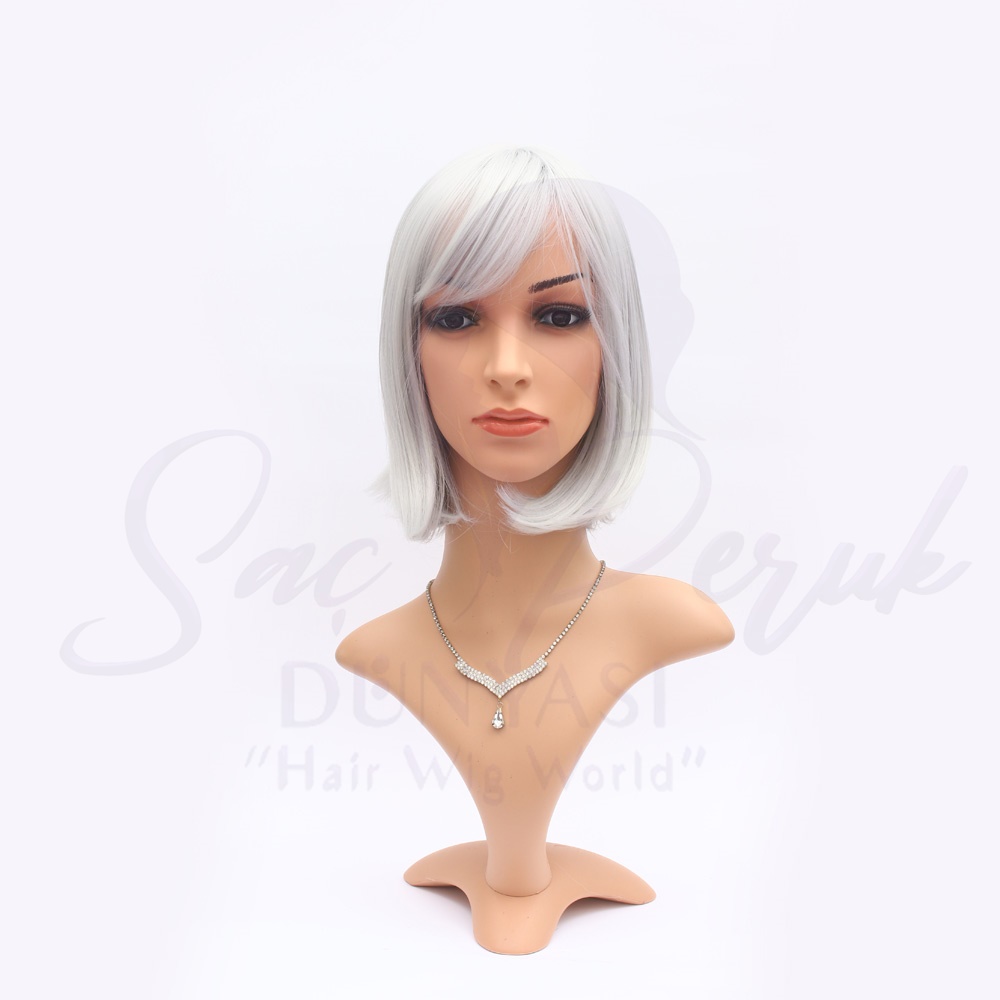 Synthetic Short Length Wig Gray