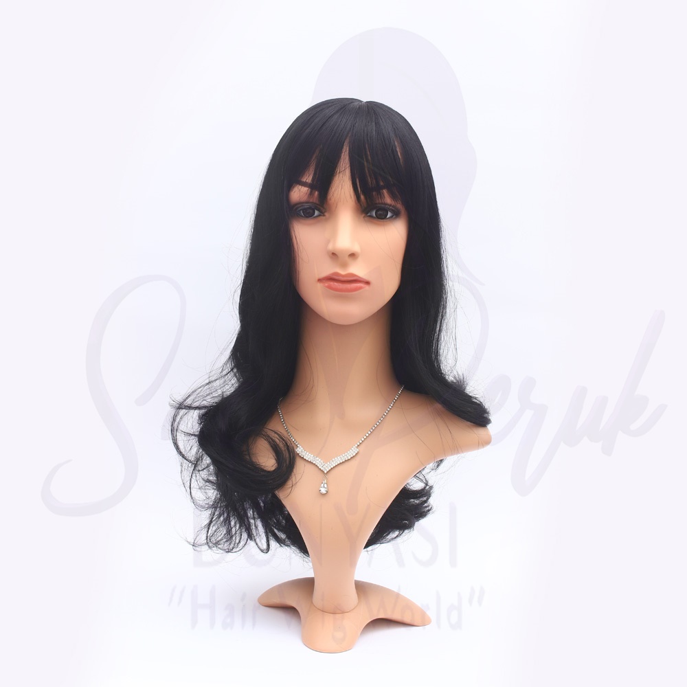 Synthetic Medium Length Wig Black