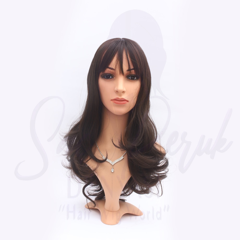 Synthetic Medium Length Wig Dark Brown