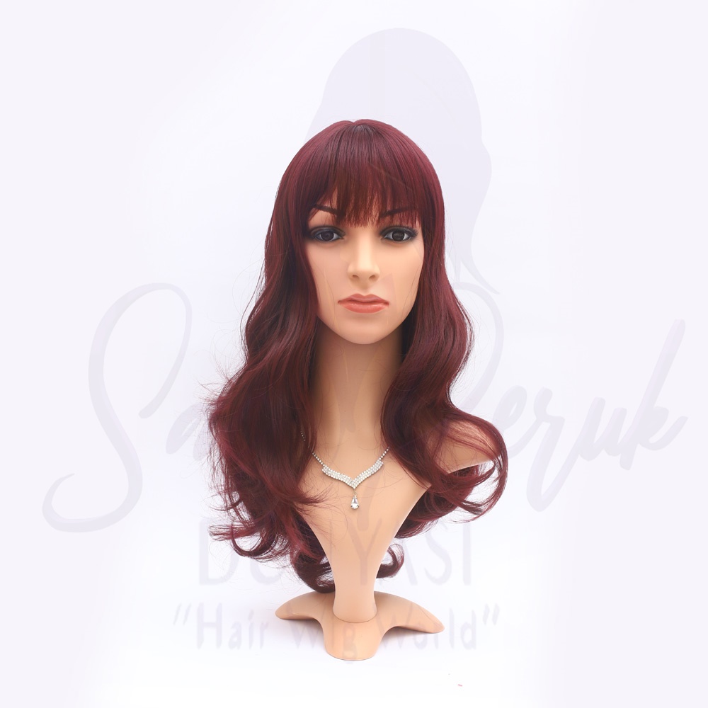 Synthetic Medium Length Wig Red