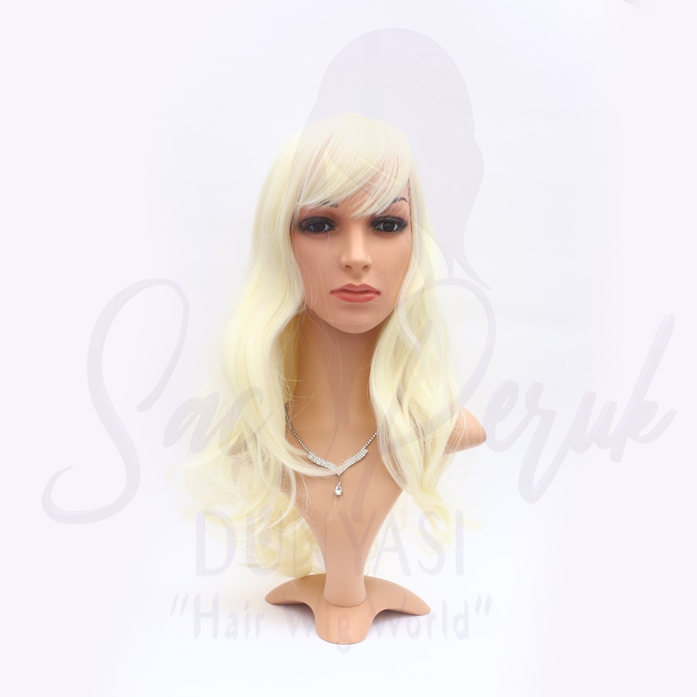 Synthetic Medium Length Wig Platinum