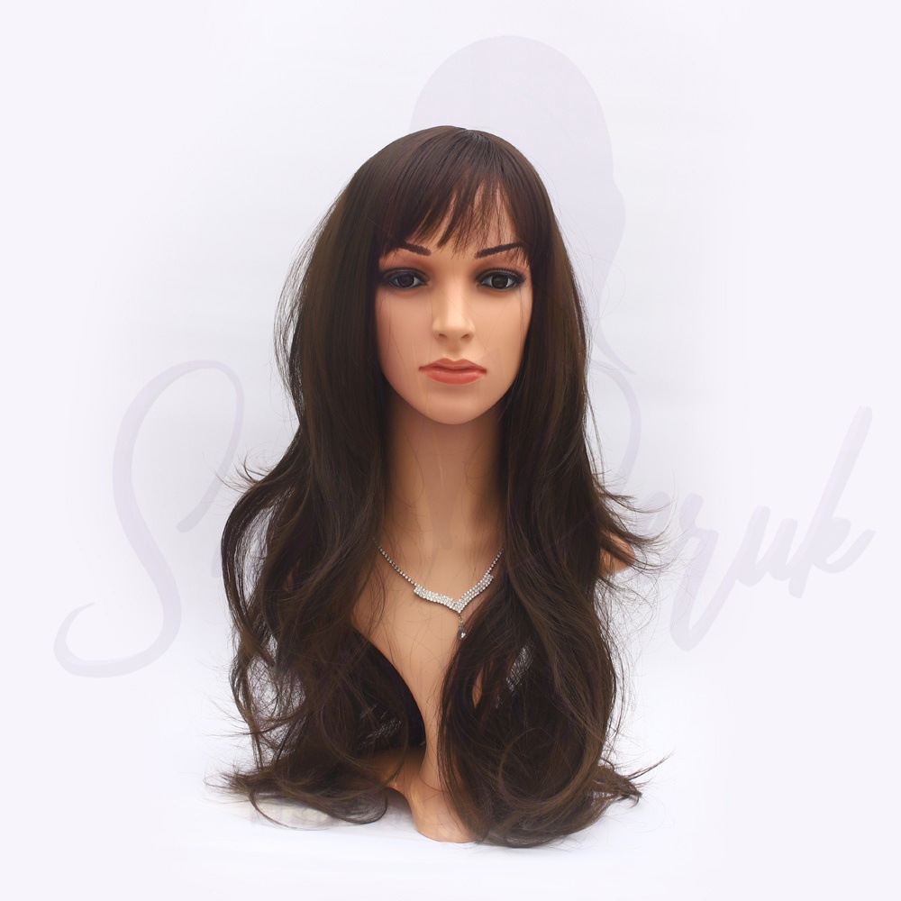 Synthetic Long Length Wig Medium Brown