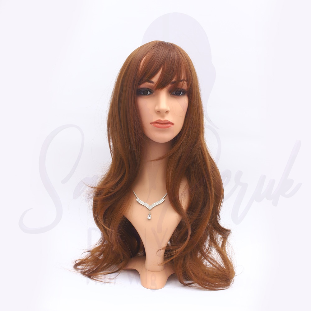 Synthetic Long Length Wig Dark Auburn